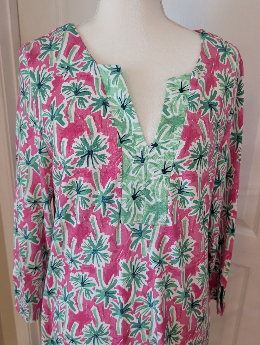 Crown & Ivy Garden Party Palm Tree Print. Rayon Blend Midi Dress. Size XL. NEW - Picture 2 of 13